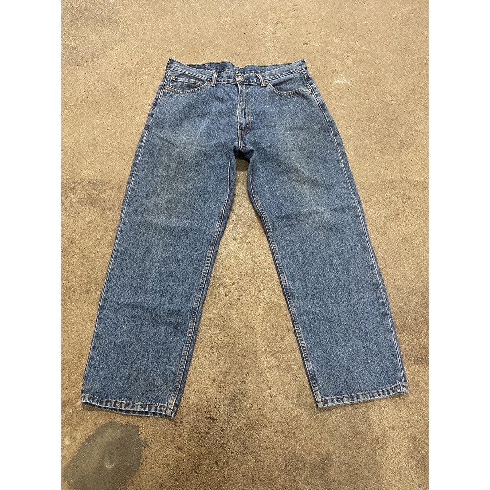 Levis 550 Jeans Mens 36x29 Medium Wash Blue Relaxed Tapered Zip Fly Denim